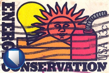 an energy conservation postage stamp - with Nevada icon